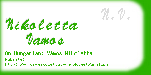 nikoletta vamos business card